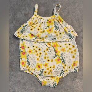 Jessica Simpson Baby Girl Floral Ruffle Bubble Romper